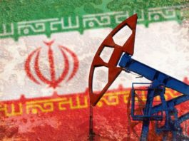 iran flag and oil