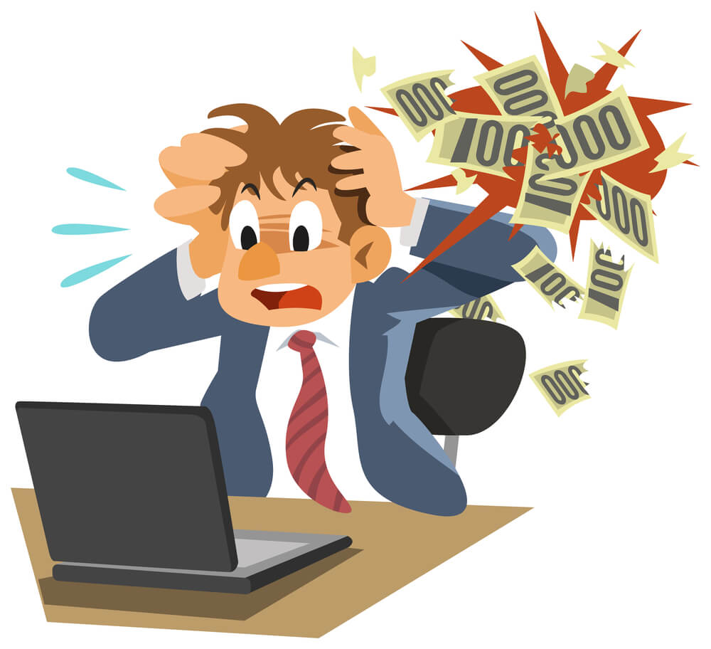 a trader frustrated for his forex trading mistakes