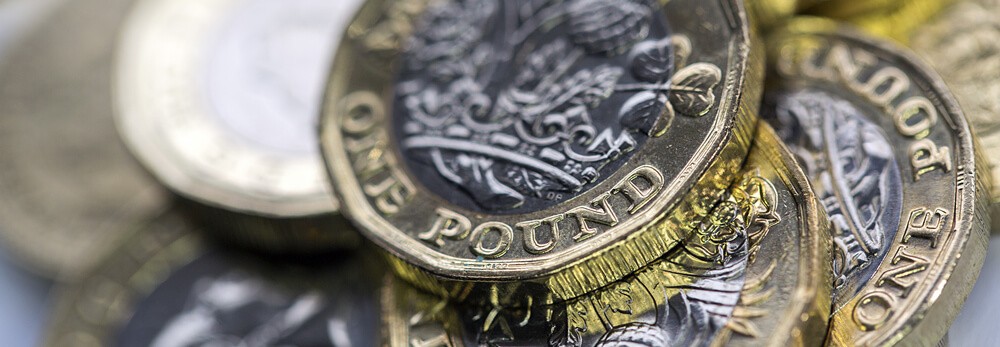 closeup shot of a british pound