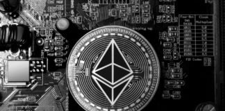 ethereum concept black and white