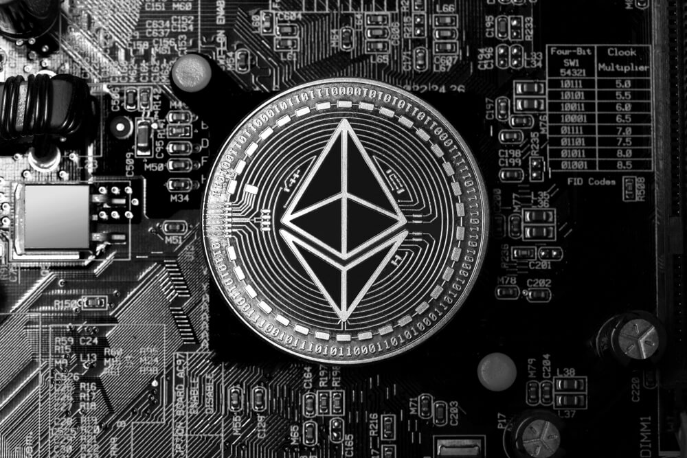 ethereum concept black and white