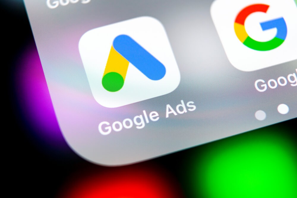 Alphabet' Google ads app on the screen of smartphone