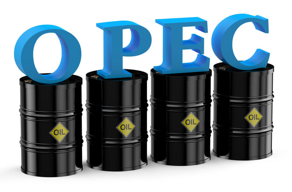 Wibest Broker- Oil Inventory Report: Barrels of oil are in the background with the acronym of Organization of the Petroleum Exporting Countries.