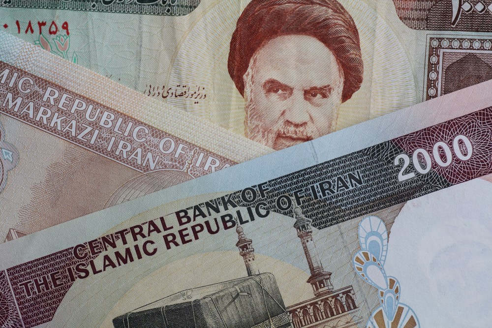 Tehran: Iranian rial bills.