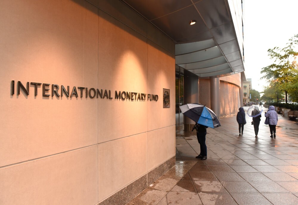 Wibest – IMF: The entrance of the International Monetary Fund headquarters.