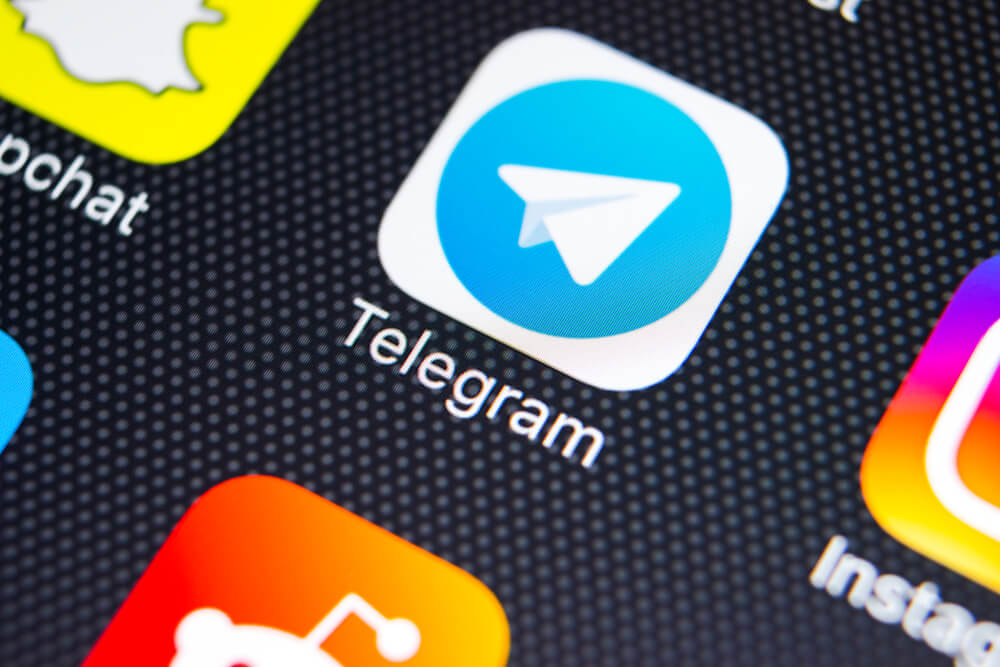 Telegram: Telegram application icon on screen close-up.