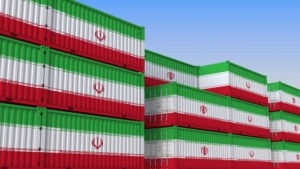 Wibest – Crypto news: Container terminal full of containers with flag of Iran