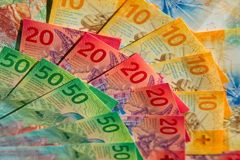 usd/chf Franc: New Swiss franc bills.