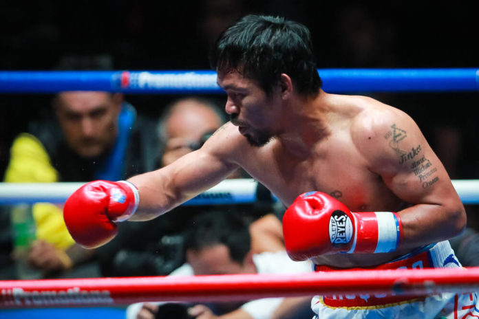 Professional Boxing: Manny Pacquiao during his fight.