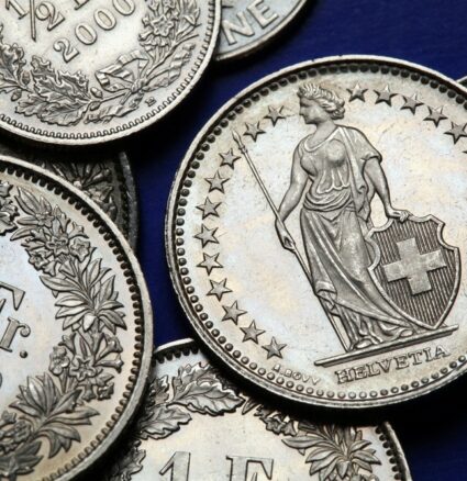 Wibest – Franc: Swiss franc coins.