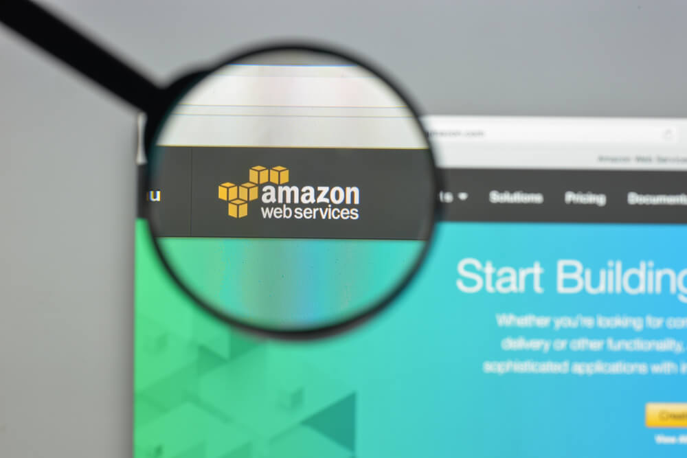 Amazon Web Services: Amazon web services website homepage.