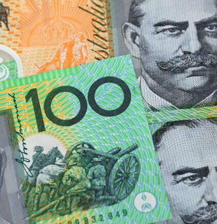 Wibest – Australian Money: Australian dollar bills. AUD
