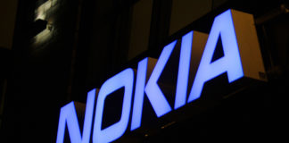 Nokia: The logo of the brand Nokia.