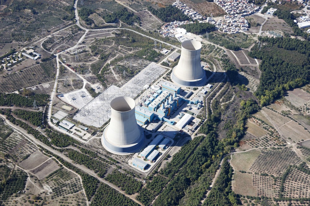 Wibest – EDF Paris: An aerial shot of a nuclear power plant.