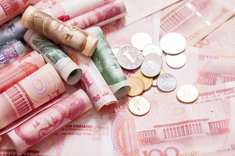 Wibest – Bank of China: Chinese yuan notes and coins.