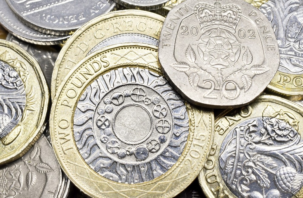 Wibest – UK Money: a close up of British pound sterling coins.