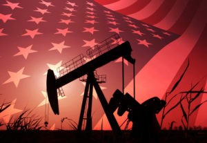 Wibest – OPEC Nations: US flag and an oil pump jack in the field.