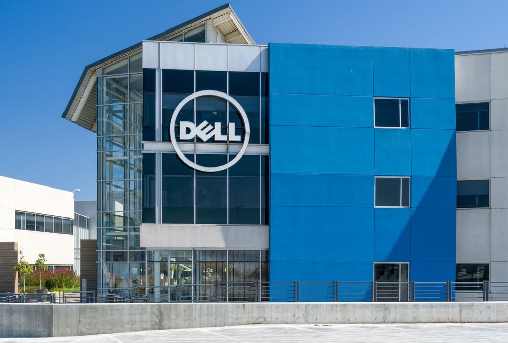 Dell: Dell computer corporate facility and logo.