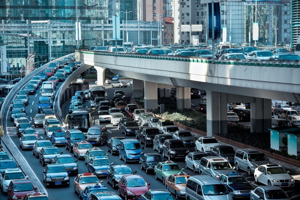Wibest – Oil and petroleum: Cars caught on a traffic jam during the rush hour.