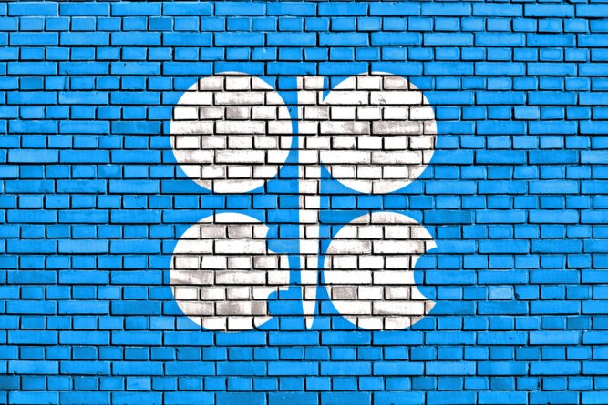 Wibest – Oil Petroleum: The OPEC's logo on a brick wall.