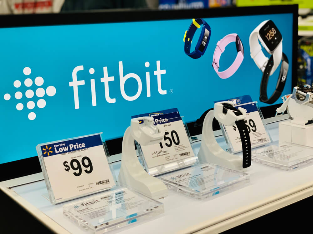 Fitbit watches for sale in store.