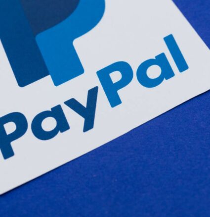 Paypal logo printed onto paper.
