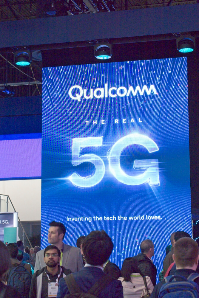 The Qualcomm exhibit show foretells the future of cellular phones with the push into 5G technology.