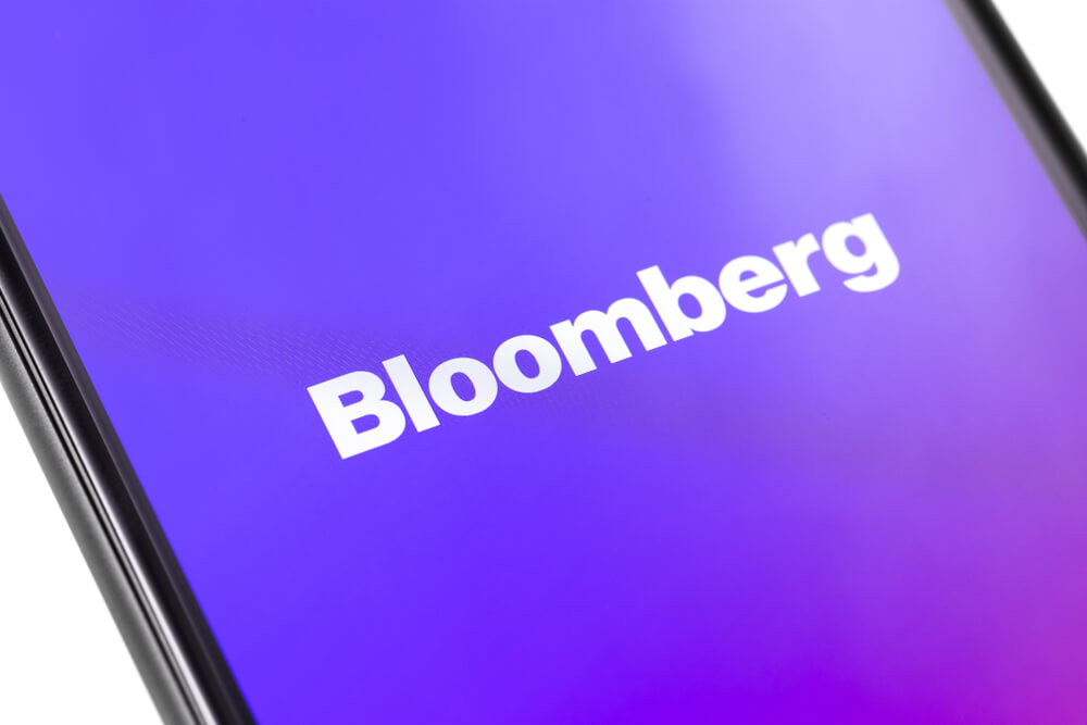 Bloomberg logo on the screen smartphone.