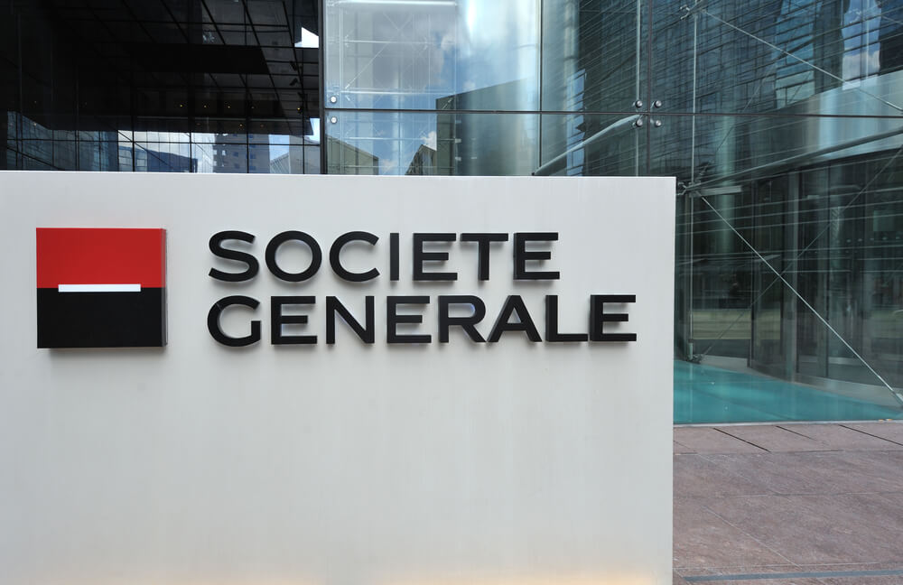 the entrance of French banking group Societe Generale headquarters