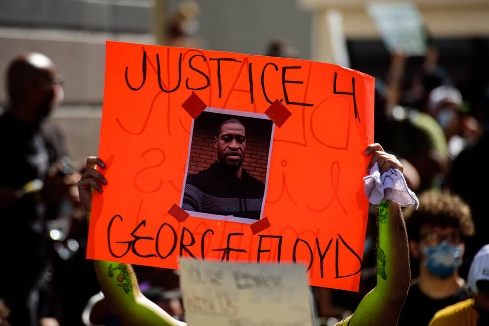 Justice for George Floyd poster.