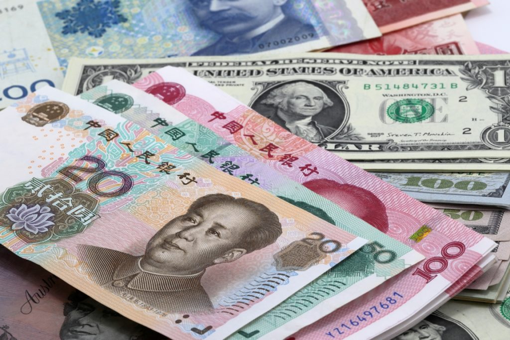 Chinese yuan and U.S dollar