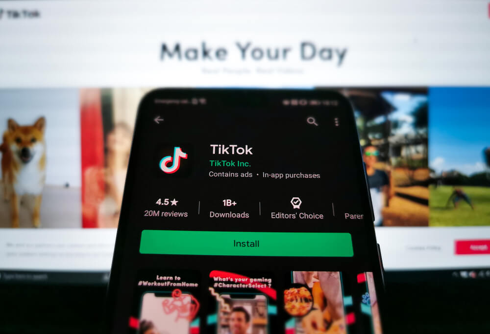 A picture of the TikTok download screen on Google Play Store.
