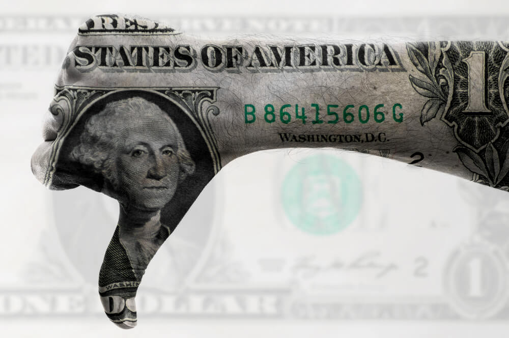 Thumbs down to a dollar bill