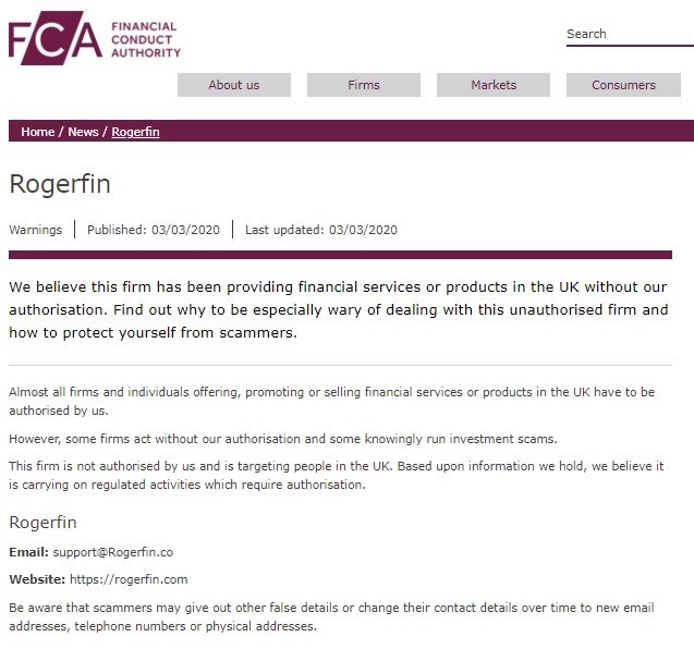 Blacklisted by the FCA