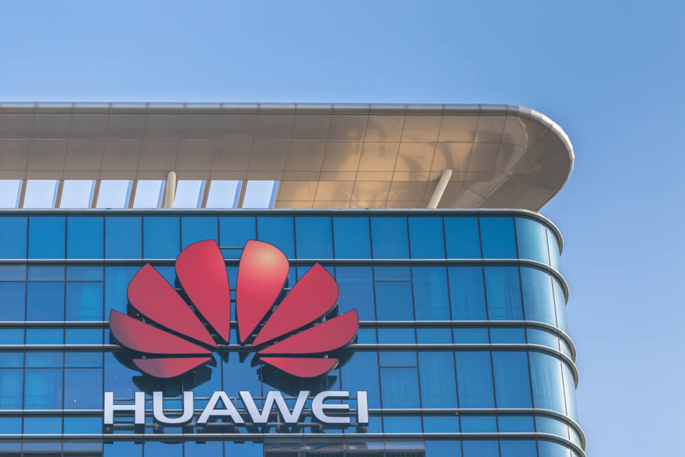 Logo of Huawei on the main building