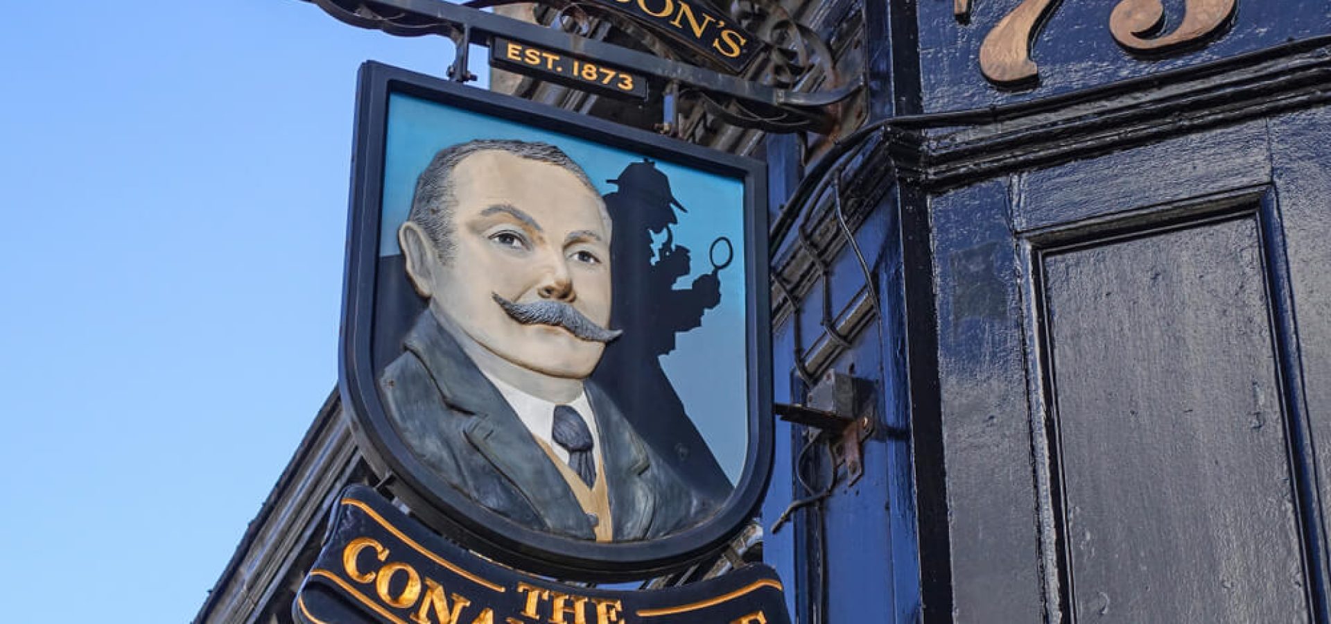 Sign of the well-known Conan Doyle Pub