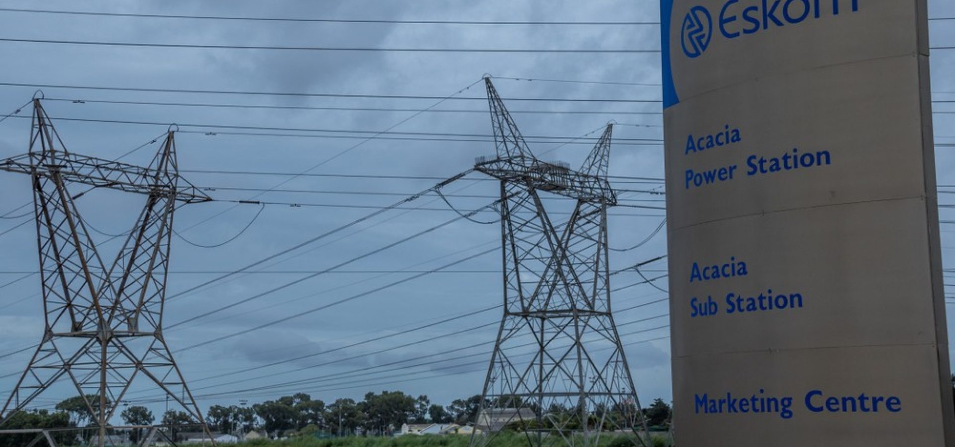 Wibest – South African: Eskom towes and the company's logo.