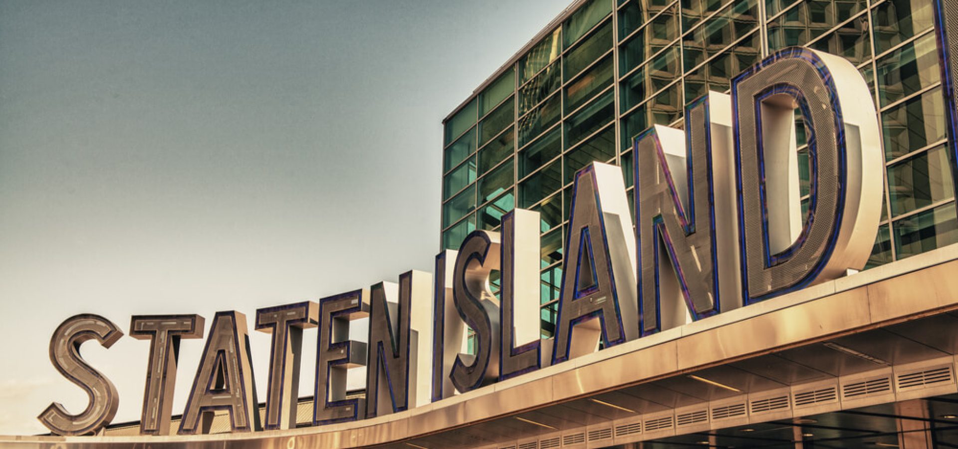 Famous Staten Island Ferry entrance sign