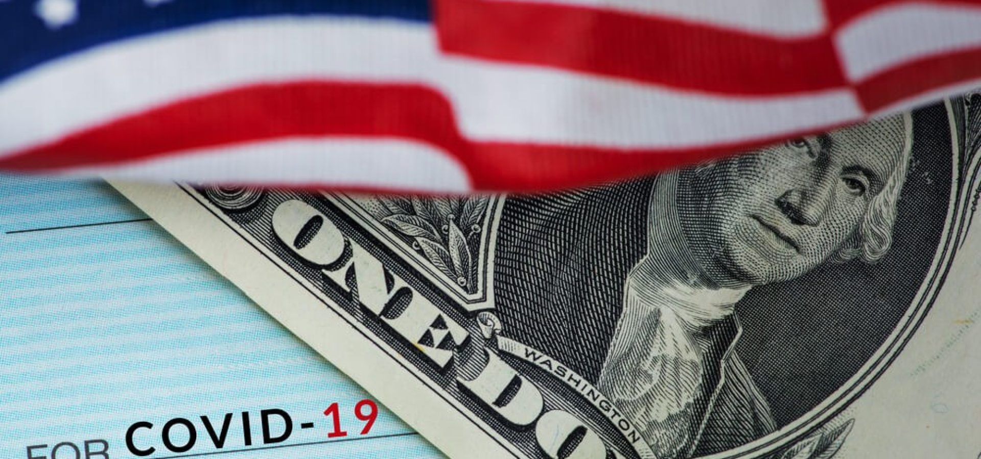 U.S. economy, retail sales, US flag and US dollar with Covid-19 text..