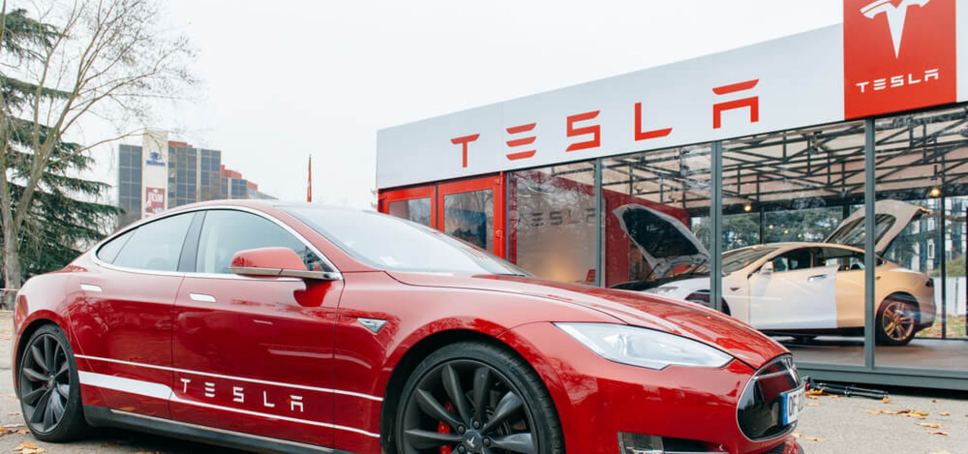 New Tesla Model S showroom.