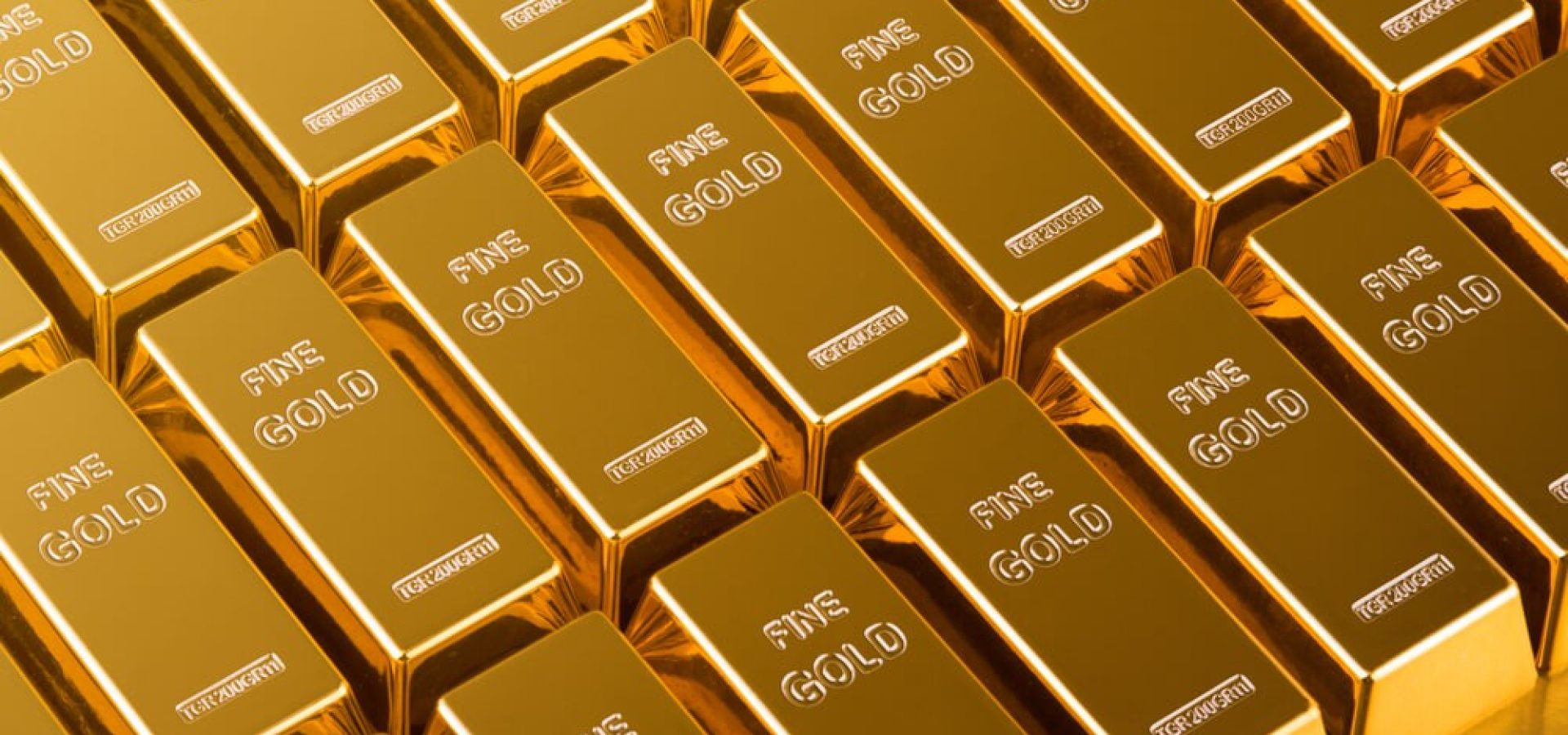 An array of gold bars