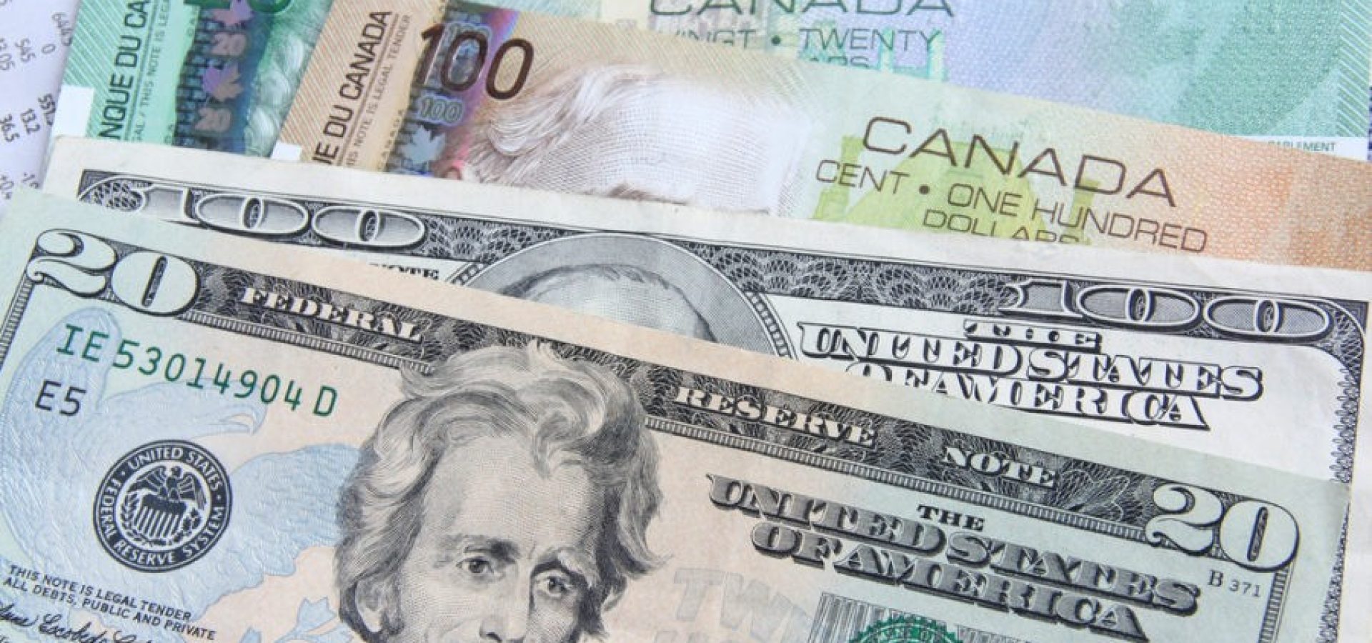 US Dollar and Canadian Dollar Banknotes