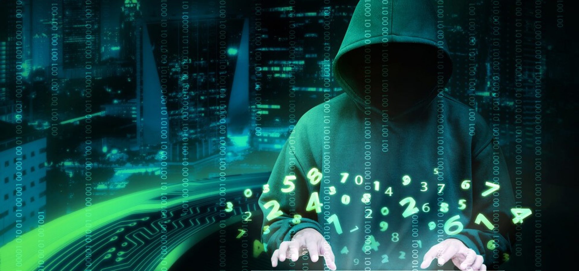 Man in hoodie shirt is hacker.