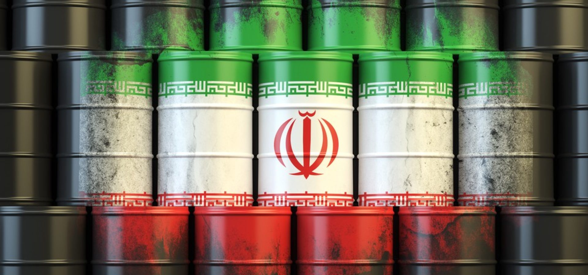 Wibest – Tehran: Crude oil barrels and the Iranian flag.