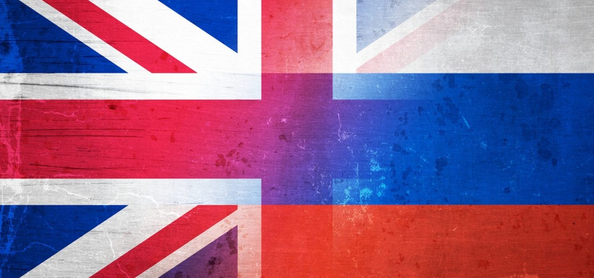 Flags of the UK and Russia - Split British Flag and Russian