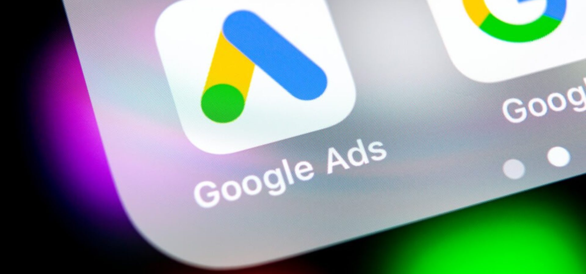 Alphabet' Google ads app on the screen of smartphone