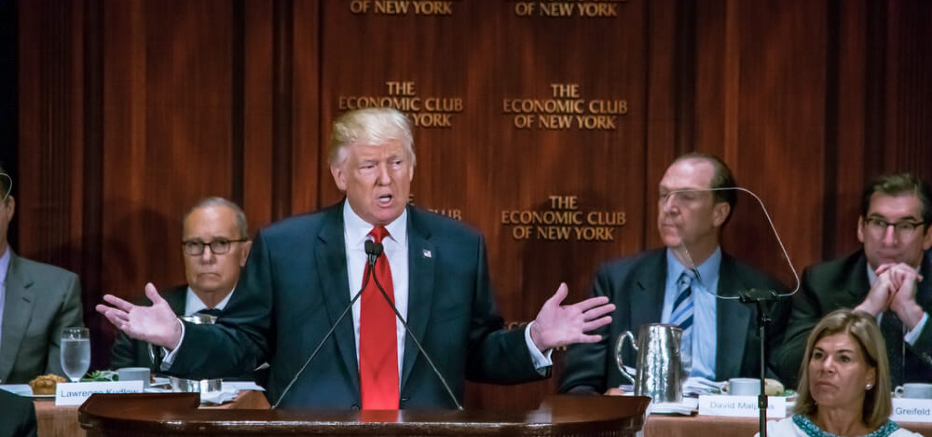 Trump speaking in an economic meeting with kudlow